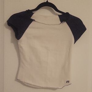 White and Navy Raglan T-Shirt